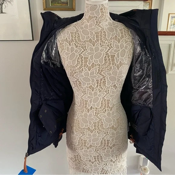 COLUMBIA Color Block Navy Red Omni Tech Ski Jacket XS NWT $240 - Picture 6 of 9